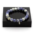 Miniatyrbild 1 av 3: Stenar och mineraler. Sodalite + Howlite Beads Armband 8 mm. Tillverkad i Frankrike.