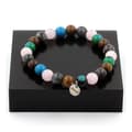 Miniatyrbild 1 av 6: Stenar och mineraler. Armband Beads Rose Quartz + Labradorite + Chrysocolla + trä 8 mm. Tillverkad i Frankrike.