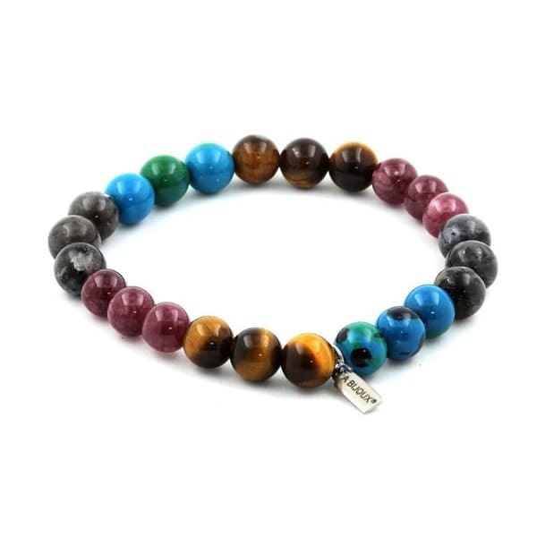 Armband - ABIJOUX - Tigeröga - Labradorit - Lepidolit - Krysokolla 8mm