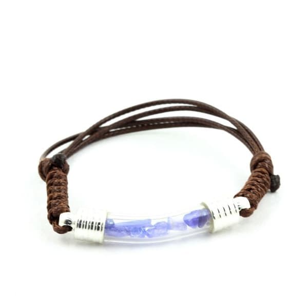 Stenar och mineraler. Rå Tanzanite armband. Brun färg.