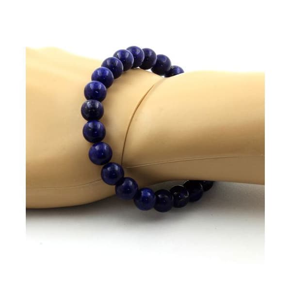 Armband av pärlor - ABIJOUX - Lapis Lazuli 8 mm - Längd 19-20 cm - Tillverkad i Frankrike