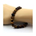 Miniatyrbild 3 av 3: Stenar och mineraler. Tigeröga + Lava Beads Armband 8 mm. Tillverkad i Frankrike.