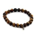 Miniatyrbild 1 av 3: Stenar och mineraler. Tigeröga + Lava Beads Armband 8 mm. Tillverkad i Frankrike.