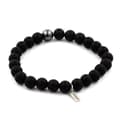 Miniatyrbild 1 av 3: Stenar och mineraler. Mattsvart Onyx + Hematite Beads Armband 8 mm. Tillverkad i Frankrike.