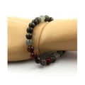 Miniatyrbild 2 av 6: Stenar och mineraler. Dragon's Blood Jasper Beaded Armband 8 mm. Tillverkad i Frankrike.