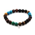 Miniatyrbild 1 av 6: Stenar och mineraler. Red Tiger Eye Beads Armband + Chrysocolla + Mattsvart Onyx + Tillverkat i Frankrike.