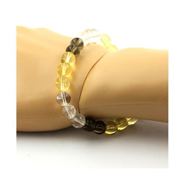 Armband - ABIJOUX - 8 mm - Kvarts - Citrin - Rökigt kvarts
