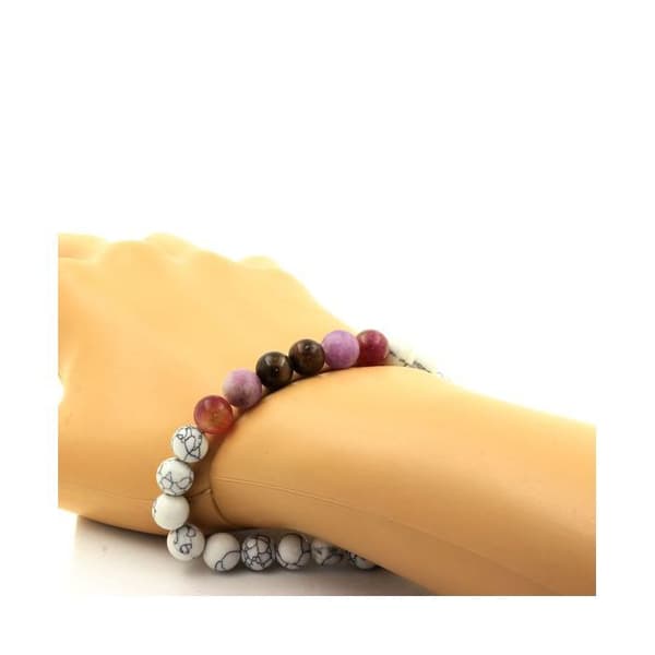 Armband i naturstenar - A Bijoux - Rubiner från Mogok - Matt lila glimmer - Längd 19-20 cm - Unisex