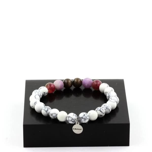 Armband i naturstenar - A Bijoux - Rubiner från Mogok - Matt lila glimmer - Längd 19-20 cm - Unisex