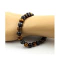 Miniatyrbild 3 av 3: Stenar och mineraler. Labradorite + Tiger Eye Beads Armband 8 mm. Tillverkad i Frankrike.