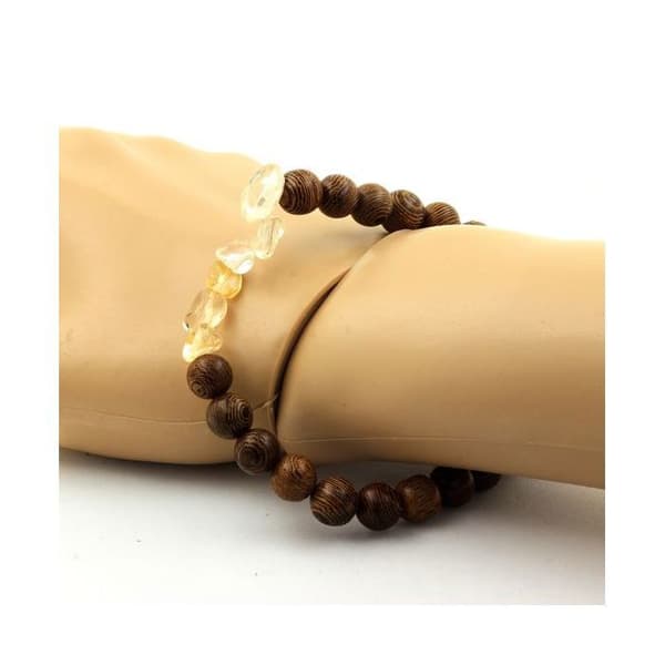 Armband - ABIJOUX - Citrin från Brasilien - Träplattor - 8mm - Längd 19-20cm