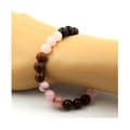 Miniatyrbild 2 av 6: Stenar och mineraler. Pink Opal Beads Armband + Red Tiger Eye + Pink Quartz + wood Made in France.