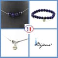 Miniatyrbild 1 av 4: Stenar och mineraler. Smyckesset Armband Halsband 5 Lapis Lazuli Pärlor 8 mm. Kedja i anpassningsbar storlek.