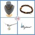 Miniatyrbild 1 av 4: Stenar och mineraler. Smyckesset Armband Halsband 15 Tiger Eye Beads 10 mm. Kedja Anpassningsbar storlek.