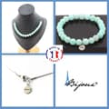 Miniatyrbild 1 av 4: Stenar och mineraler. Smyckesset Armband Halsband 20 Amazonite Beads 8 mm. Kedja i anpassningsbar storlek.