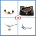 Miniatyrbild 1 av 4: Stenar och mineraler. Smyckesset Armband Halsband 8 mm träpärlor + Howlite från USA. Anpassningsbar storlek.