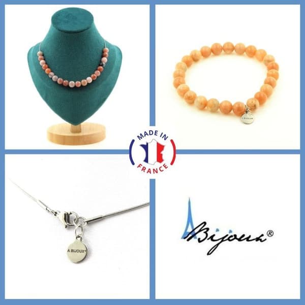 Parure smycken - Ett Smycke - Afrikansk solsten - Halsband 20 Pärlor - Armband - Rostfritt stål