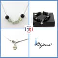 Miniatyrbild 1 av 4: Stenar och mineraler. Smyckesset Armband Halsband Prehnite Beads från Kanada + Lava 8 mm. Anpassningsbar storlek.