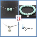 Miniatyrbild 1 av 4: Stenar och mineraler. Smyckesset Armband Halsband 2 Amazonite-pärlor 8 mm. Kedja i anpassningsbar storlek.