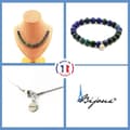 Miniatyrbild 1 av 4: Stenar och mineraler. Smyckesset Armband Halsband 20 Azurite Chrysocolla Beads 8 mm. Anpassningsbar storlek.