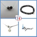 Miniatyrbild 1 av 4: Stenar och mineraler. Smyckesset Armband Halsband 2 labradoritpärlor 8 mm. Kedja i anpassningsbar storlek.