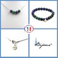 Miniatyrbild 1 av 4: Stenar och mineraler. Smyckesset Armband Halsband 4 Azurite Chrysocolla Pärlor 8 mm. Anpassningsbar storlek.