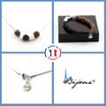 Miniatyrbild 1 av 4: Stenar och mineraler. Smyckesset Armband Halsband 8 mm träpärlor + Howlite från USA + Anpassningsbar storlek.