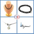 Miniatyrbild 1 av 4: Stenar och mineraler. Smyckesset Armband Halsband 20 labradoritpärlor 8 mm. Kedja i anpassningsbar storlek.