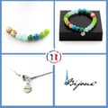 Miniatyrbild 1 av 4: Stenar och mineraler. Smyckesset Armband Halsband Peridot + Chrysocolla + Angelite pärlor Anpassningsbar storlek.