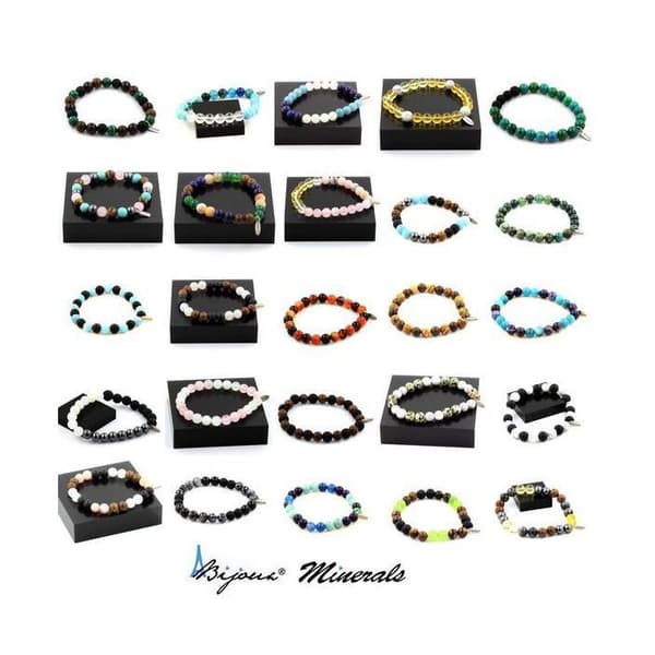 Armband Tiger Eye Beads + Flerfärgad turmalin + vattenmelon turmalin + trä 8 mm