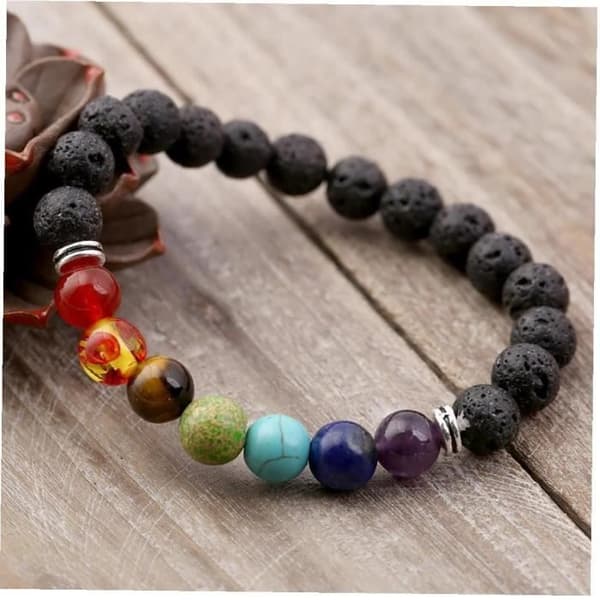 7 Chakra Diffuser Healing Armband med natursten för män och kvinnor 1 st