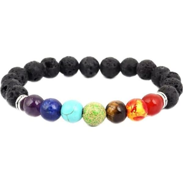 7 Chakra Diffuser Healing Armband med natursten för män och kvinnor 1 st
