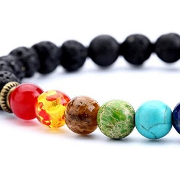 Armband - Agat - 7 Chakran - Energi - Läkning - Skydd