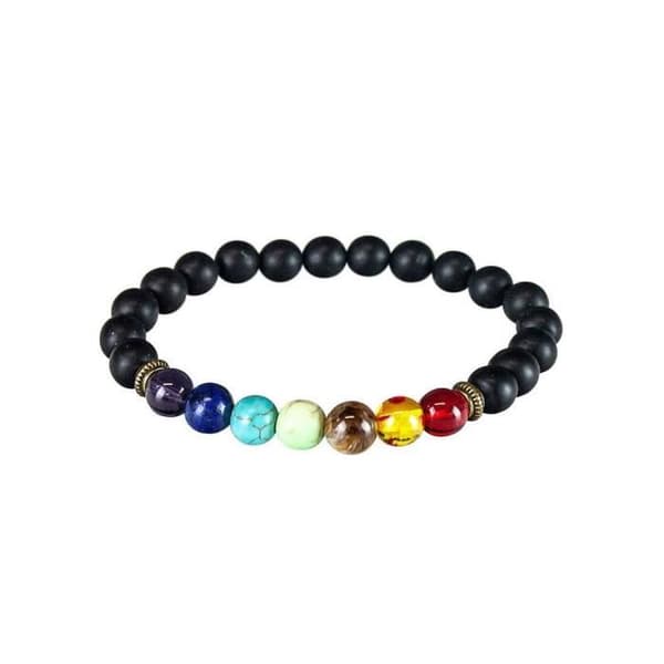Chakra armband - GENERIC - svarta pärlor - 17 cm - blandat