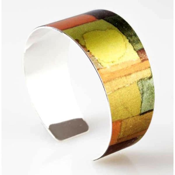 Orange och grönt Isis armband (3 cm) - Demiim