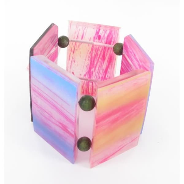 Armband - Fanny Fouks - Multicolor - Elastisk - Resin - Trä