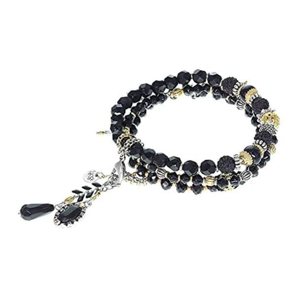 Armband - Franck Herval - Emilie - 4 armband - Svart - Guld - Swarovski-kristaller