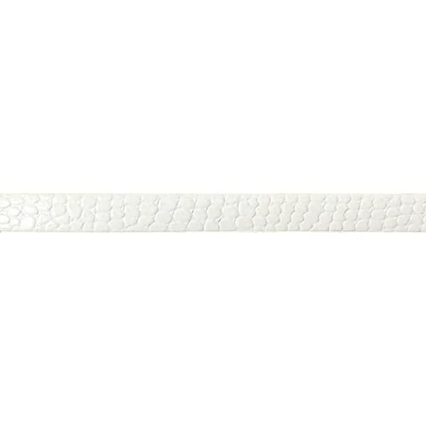 Armband - MEGACRÉA - Vit krokodilstil - 6 mm - Justerbar - Syntet