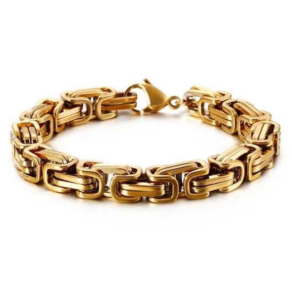 Kejsarlänk Armband Viking Stål Valbar Storlek Guld