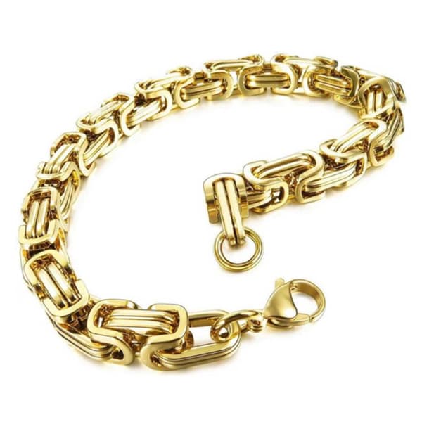 Kejsarlänk Armband Viking Stål Valbar Storlek Guld