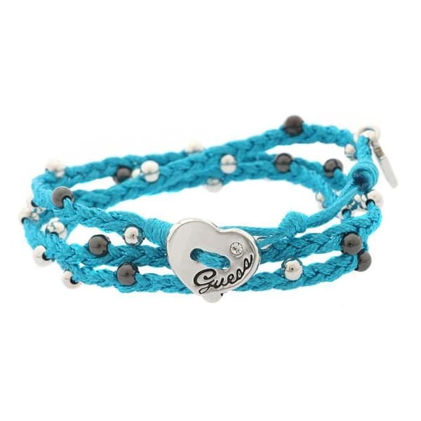 Armring - Guess - UBB12223 - Textil - Silver - Turkos-silver-Svart
