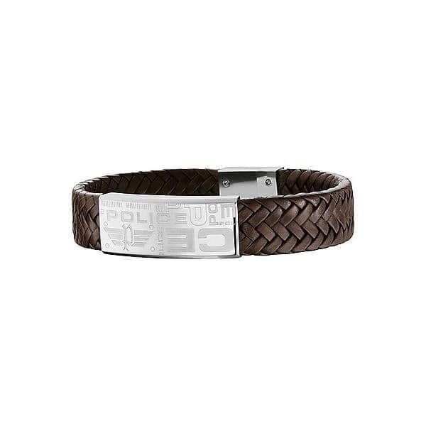 Bijoux - Polis Kollektion - identitet 180mm - Brunt läder - Man - Vuxen