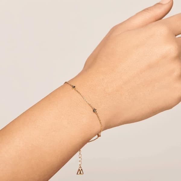 P D Paola 925 Sterling Silver Guldfärg Marinblå armband PU01-054-U