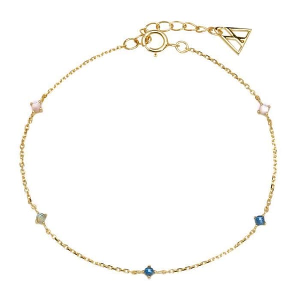 P D Paola 925 Sterling Silver Guldfärg Marinblå armband PU01-054-U