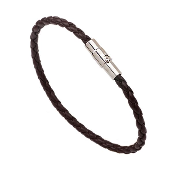 Stilig lær armbånd med magnetisk lås for menn