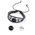 Miniatyrbilde 2 av 4: INF Svart lær armbånd med Faith glass spenne
