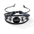 Miniatyrbilde 1 av 4: INF Svart lær armbånd med Faith glass spenne