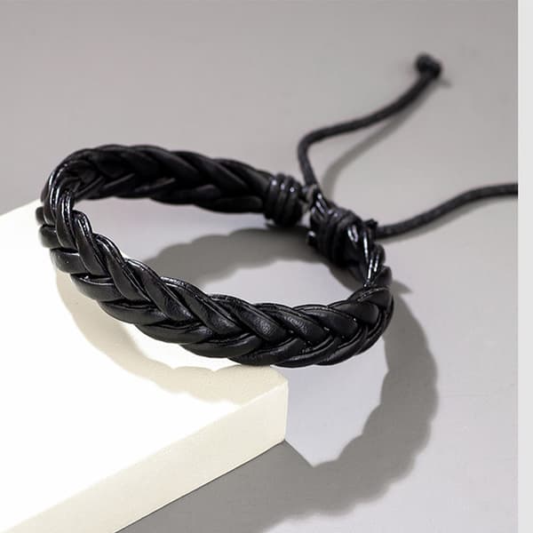 INF Handgjort Läderarmband med Tigeröga och Naturstenar