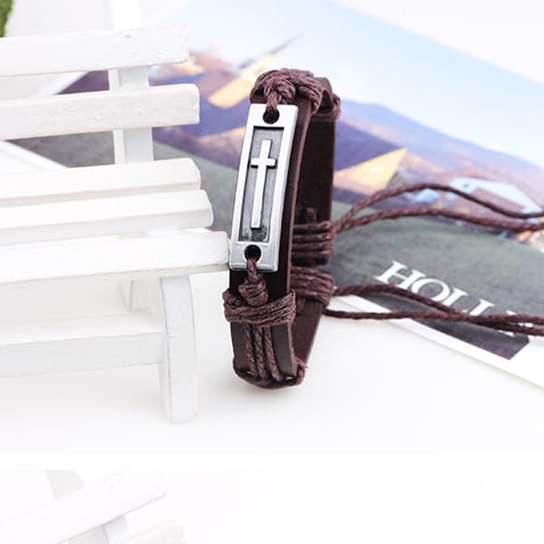 INF Armband i äkta Läder för Herr, Justerbart med Spänne i Legering
