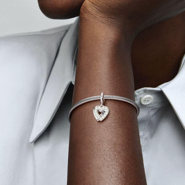 Pearlescent White Heart Mum Double Dingle Charm